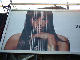 vandalised advertisement naomi campbell clear channel paint runs easton