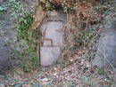 avon gorge firing range tunnel grey metal door, bristol, united kingdom (uk).