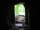 avon gorge firing range tunnel grey metal door, bristol, united kingdom (uk).